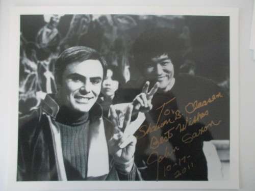 AUTOGRAPHED / SIGNED - JOHN SAXON - ENTER THE DRAGON NOTE BRUCE LEE  A4 SIZE !!!