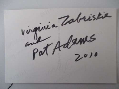 AUTOGRAPHED / SIGNED - PAT ADAMS FAMOUS ARTIST AND CARD
