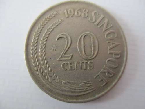 SINGAPORE 1968  20c   COIN - GREAT DETAIL