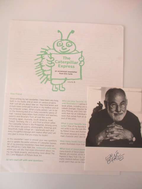 PRINTED AUTOGRAH - ERIC CARLE -  CHILDRENS AUTHOR