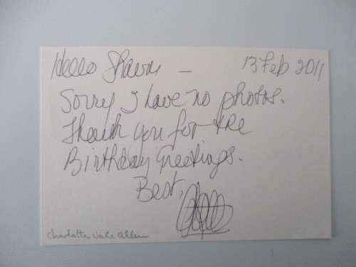 AUTOGRAPHED / SIGNED - CHARLOTTE VALE-ALLEN  AUTHOR