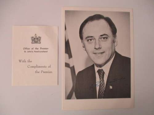 AUTOGRAPHED / SIGNED - PREMIER OF NEWFOUNDLAND