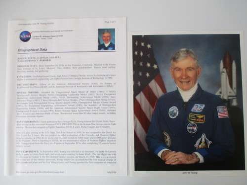 A4 PHOTOGRAPH ASTRONAUT JOHN W. YOUNG