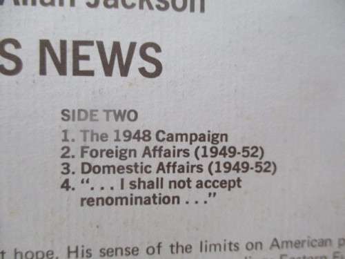 VINTAGE LP - THE PRESIDENCY OF HARRY S. TRUMAN  1974 HEAR  HIM NOW!!!  great condition!!!