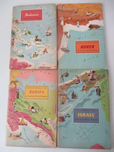 AMERICAN GEOGRAPHICAL SOCIETY - AROUND THE WORLD 4 BOOKS  1960`S
