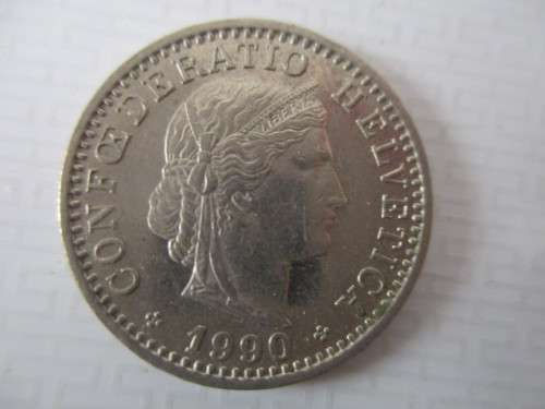 SWITZERLAND - 20 RAPPEN  COIN  - 1990