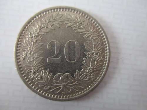 SWITZERLAND - 20 RAPPEN  COIN  - 1990