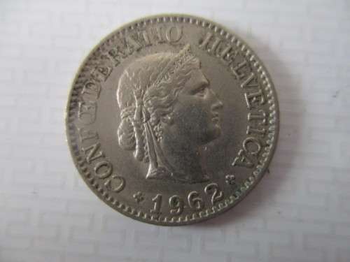 SWITZERLAND -  10 RAPPEN  COIN -  1962