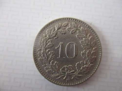 SWITZERLAND -  10 RAPPEN  COIN -  1962