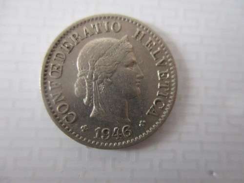SWITZERLAND 5 RAPPEN  COIN -  1946