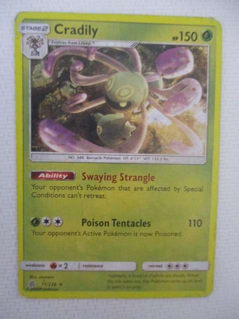 POKEMON - COSMIC ECLIPSE - CRADILY - CARD BIT WORN