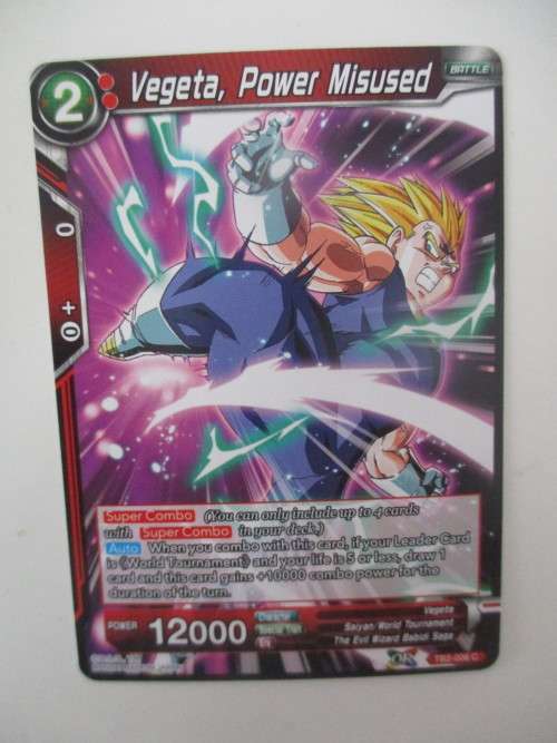 DRAGON BALL Z  TRADING CARD - COLOSSAL WARFARE -  VEGETA POWER MISUSED