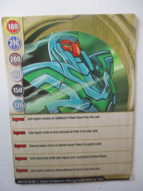 VINTAGE METAL BAKUGAN TRADING CARD  - INGRAM  2009