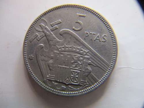 SPAIN 5 PESETAS 1957  LOVELY DETAIL