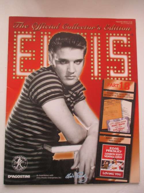 MINI ELVIS POSTER AND 3 COLLECTOR REPLICA ITEMS FROM ELVIS AND MAGAZINE