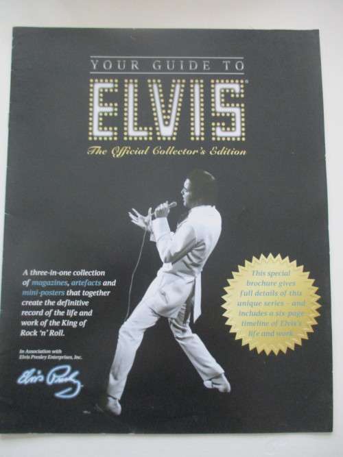 MINI ELVIS POSTER AND 3 COLLECTOR REPLICA ITEMS AND MAGZINE SEE BELOW