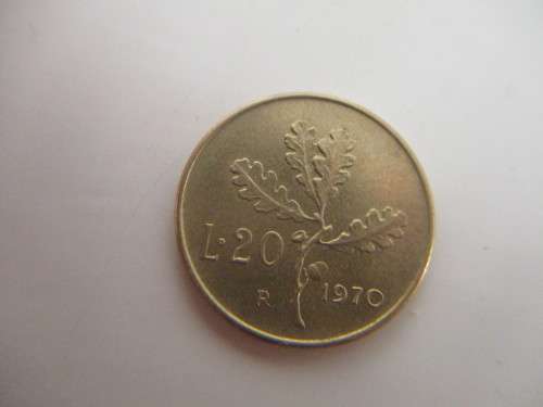 ITALY 20 LIRE 1970 COIN GREAT DETAIL