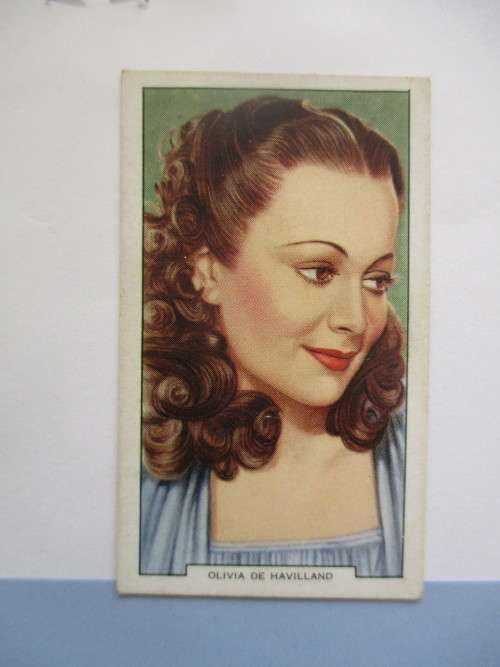OLIVIA DE HAVILLAND SIGNED LETTER AND CIGARETTE CARD