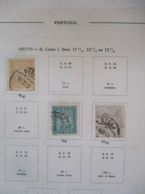 PORTUGAL - KING CARLOS I  1892 USED MOUNTED STAMPS