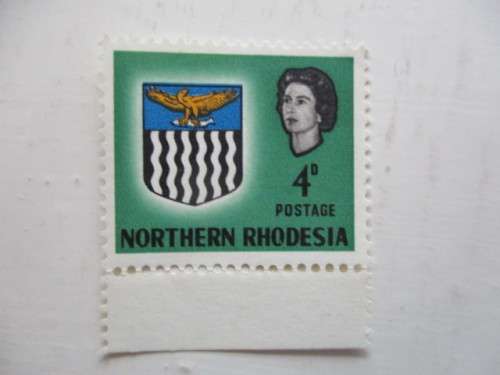 NORTHERN RHODESIA - 1963 COAT OF ARMS 4D  MINT STAMP