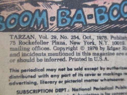 DC SUPER STARS COMICS - TARZAN - THE UNTAMED -  VOL. 29 NO. 254  - 1976