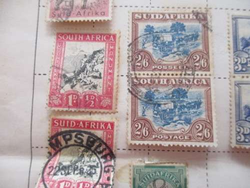 SOUTH AFRICA PAGE OF OLD MOUNTED STAMPS