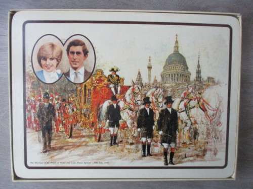 LOVELY PLACE MATS CELEBRATING THE ROYAL WEDDING OF CHARLES AND DIANE 1981