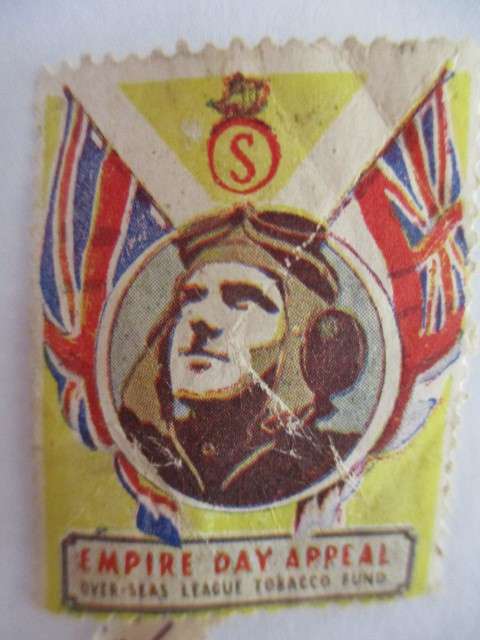 2 UNUSUAL  2 STAMPS EMPIRE DAY APPEAL  OVER - SEAS LEAGUE TOBACCO FUND  AROUND TIME OF 2ND WORLD WAR