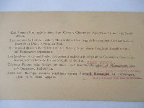 BOER WAR - STEREOSCOPE CARD - LORD ROBERTS INFANTRY CROSSING THE ZAND RIVER - 1900