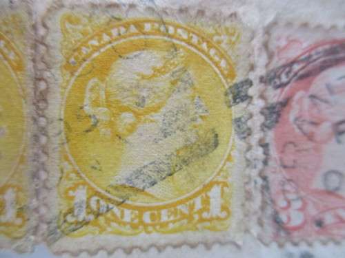 CANADA LOT OF 3 CANADA USED MOUNTED QUEEN VICTORIA  BRANTFORD CANADA CANCELLATION
