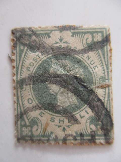 GREAT BRITAIN 1887 - QUEEN VICTORIA 1 SHILLING STAMP USED