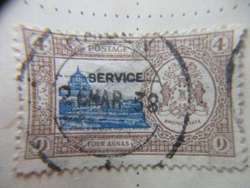 INDIA / BHOPAL  -  STATE OF INDIA  USED MOUNTED STAMPS