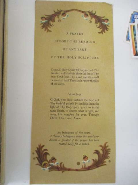 BEAUTIFUL VINTAGE ROMAN CATHOLIC BIBLE 1958 FIRST PUBLISHED AND MESSAGE BY HIS HOLINESS PIUS XII