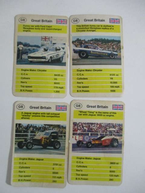 COLLECTOR CARDS - RACING CARS LOT OF 4