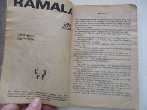 RAMALA AFRIKAANS FICTION COWBOY STORY BOOK BACK COVER MISSING