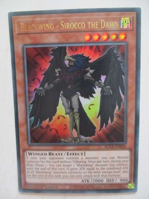 YU-GI-OH TRADING CARD /  - BLACKWING - SIROCCO  THE  DAWN / FOIL CARD / SHINY