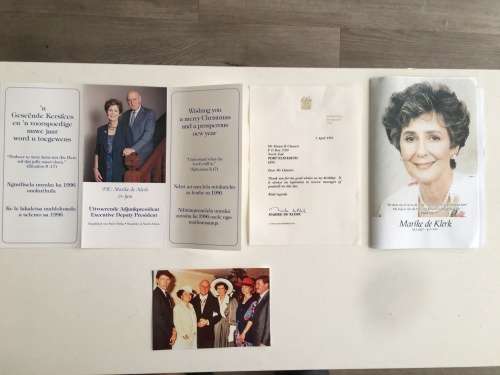 LOVELY MARIKE DE KLERK LOT WIFE OF FORMER PRESIDENT DE KLERK INCLUDING AUTOGRAPH