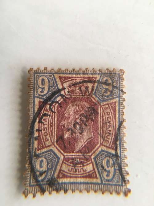 GREAT BRITAIN - KING EDWARD 9D USED STAMP 1902
