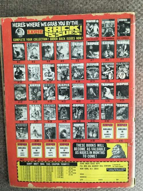 VINTAGE EERIE COMIC MAGAZINE - NO. 39 - 1972