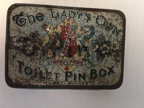 VINTAGE TO ANTIQUE THE LADY`S OWN- TOILET PIN BOX