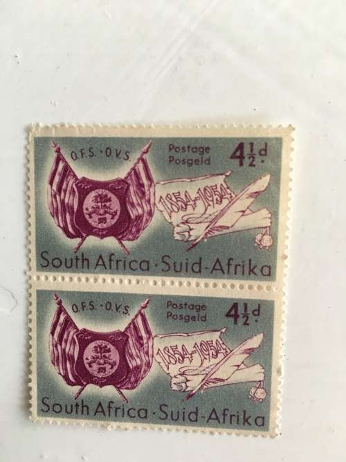 SOUTH AFRICA BLOCK OF 2 UNUSED STAMPS