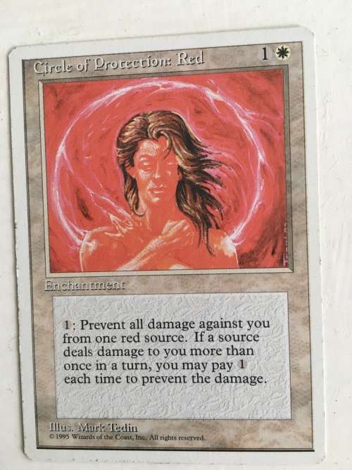 MAGIC THE GATHERING - CIRCLE OF PROTECTION RED X 3  AND ANOTHER
