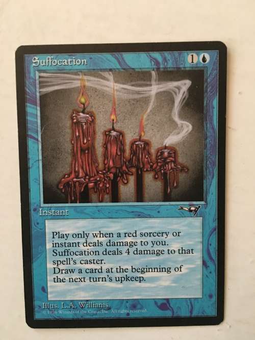 MAGIC THE GATHERING - 2 HALF SETS X2 - SUFFOCATION X 2 - THELON`S CHANT X2 - 4 CARDS