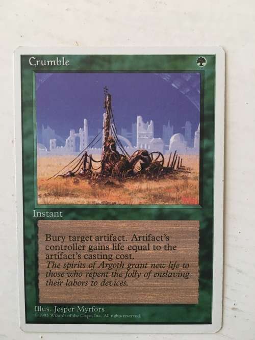 MAGIC THE GATHERING -  2 HALF SETS - X 2 - CRUMBLE X 2 - GASEOUS FORM X 2 - 4 CARDS