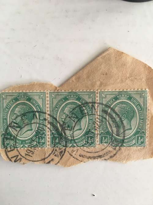 SOUTH AFRICA UNION OF SOUTH AFRICA 3 STAMP BLOCK