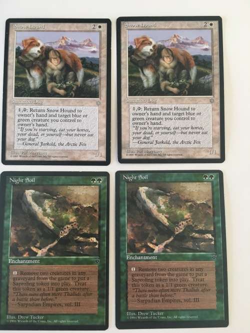 MAGIC THE GATHERING - 2 HALF SETS - SNOW HOUND X 2 - NGHT SOIL