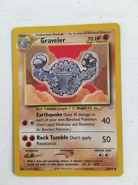 VINTAGE POKEMON TRADING CARD - GRAVELER