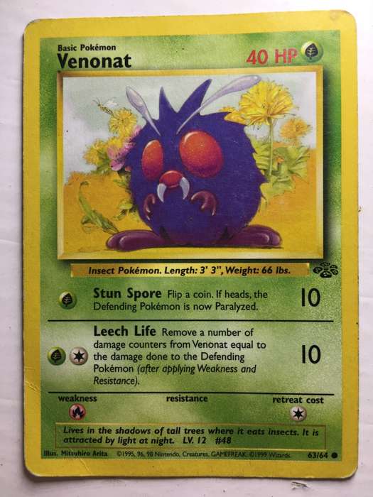 VINTAGE POKEMON TRADING CARD  - VENONAT