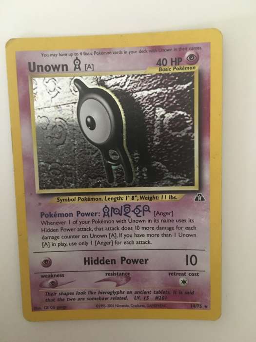 VINTAGE POKEMON TRADING CARD - SHINY / FOIL - UNOWN