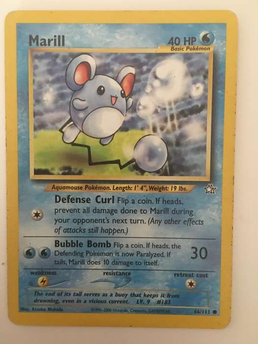 VINTAGE POKEMON TRADING CARD - MARILL